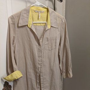Cream sheer tunic - button down